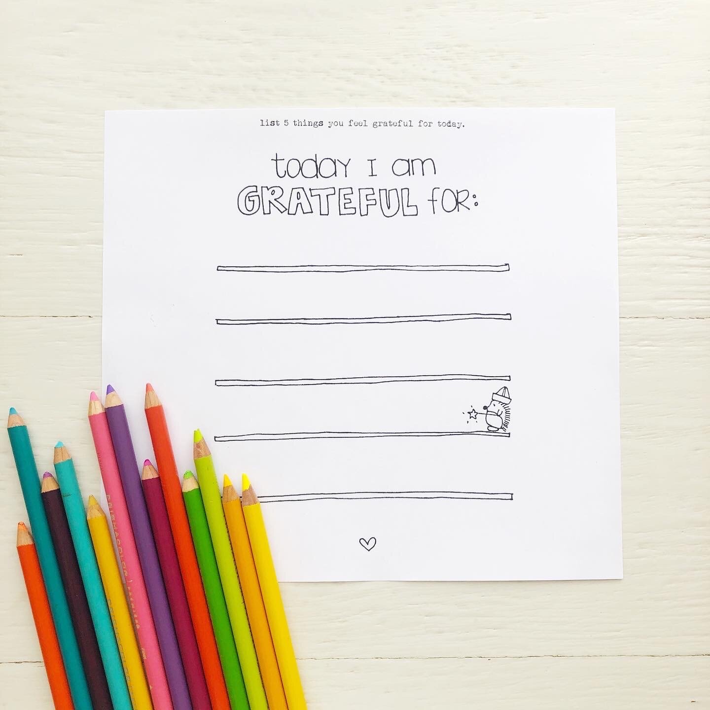 "Today I Am Grateful For..." - Single Sheet - Free Download 