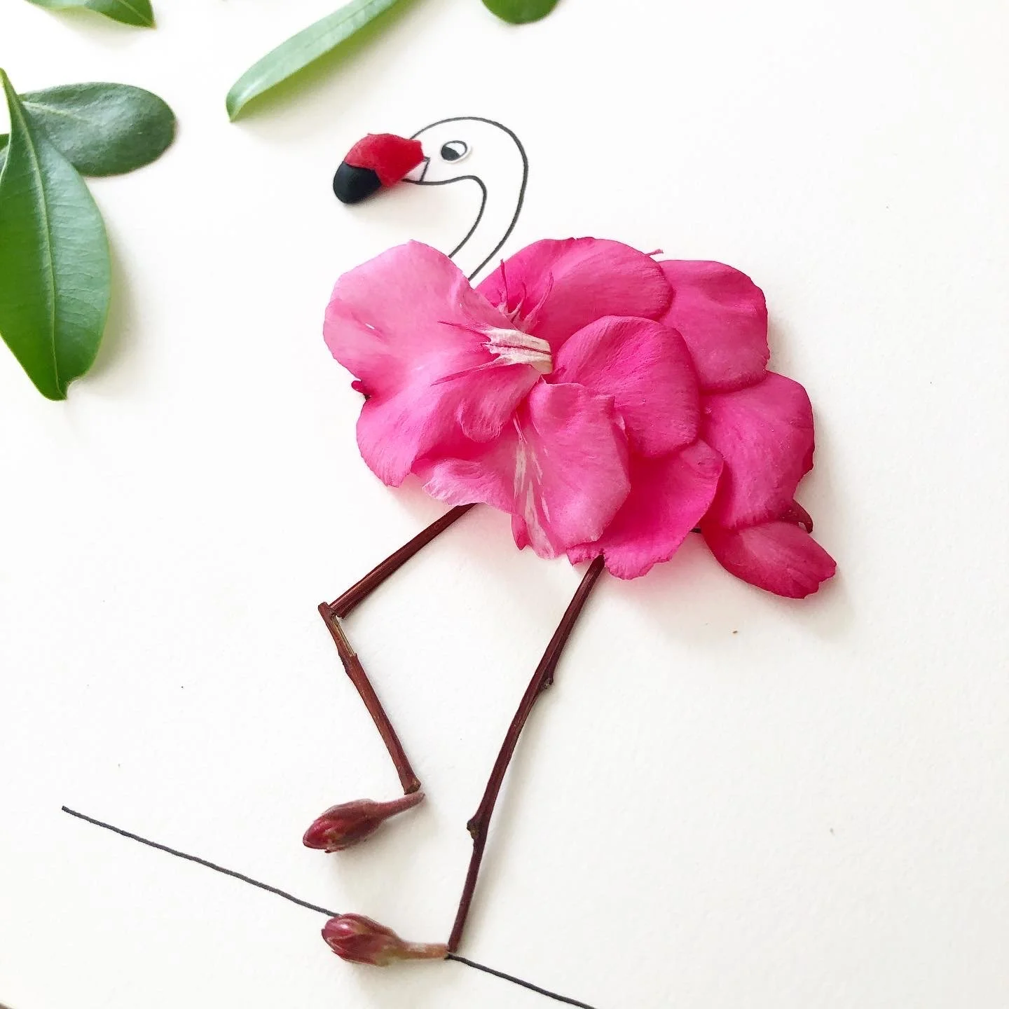 rawmona making of flamingo greetning card.JPG