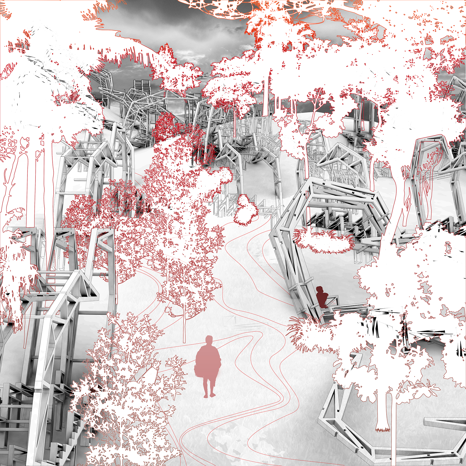 Eventually, as the Rohingyas are repatriated, taking along with them parts of the ODA such as the storages, fabric and even the plinths, etc. for their homes back in Myanmar, all that will be left will be the frames of the house, to be ultimately taken over by the forest as the government would come back to replant the area under its existing social forestry program. The marks of the trauma, as well of the ODA and the Rohingyas will have permanently placed themselves onto the site. The forest therefore, will never be the same as it used to be.
