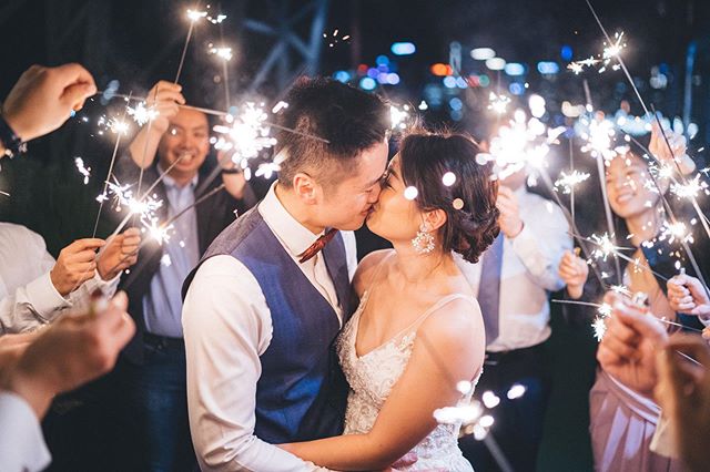 Learning and Andrew ✨✨✨ Just married, starting newlywed adventure together with a bit of sparkle and magic over at @pieronesydney ✨✨ Make up and hair by the lovely ladies of @amychanhairmakeup; ceremony and reception over at the beautiful @pieronesyd