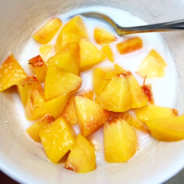  The best summer dessert: peaches and cream.   