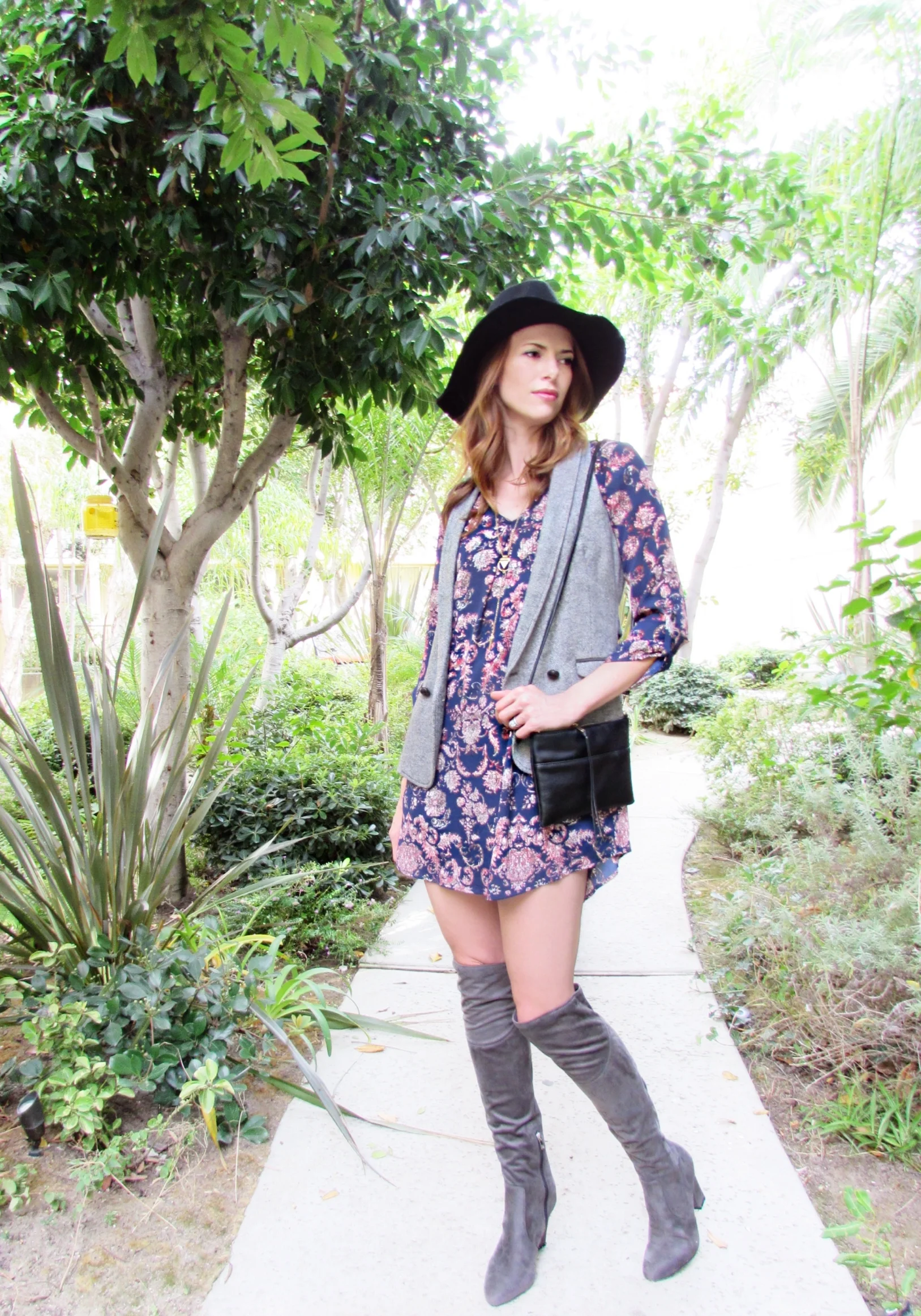 Dress, Boots, Hat, Similar Vest, Bag