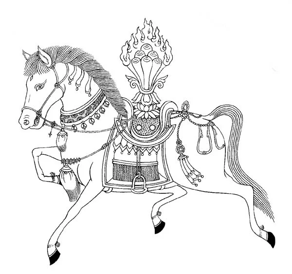 Tibetan image of a wind Horse