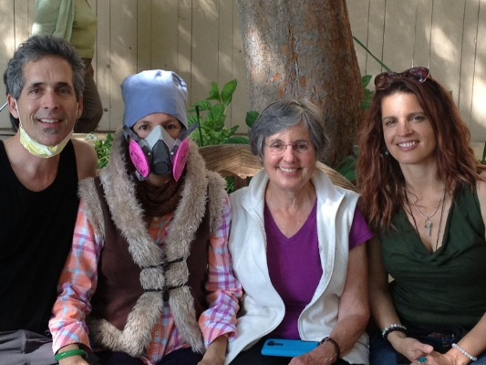 April, 2014: Andy, Deb, Mary Lou & I after Deb's bone Marrow transplant at Stanford