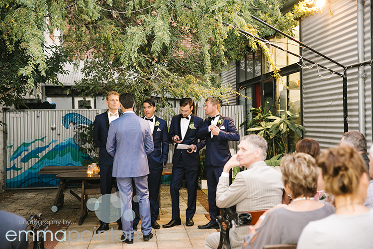 Groom waiting for bride moore & moore cafe