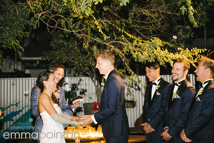 Wedding in the courtyard of Moore & Moore Cafe