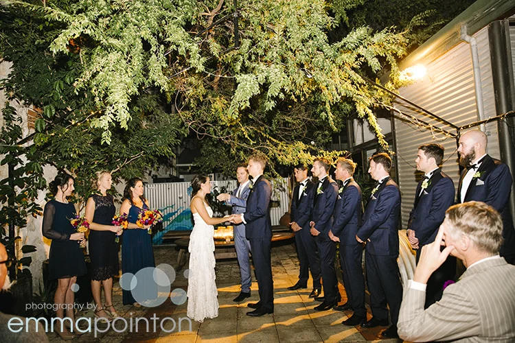 Wedding in the courtyard of Moore & Moore Cafe