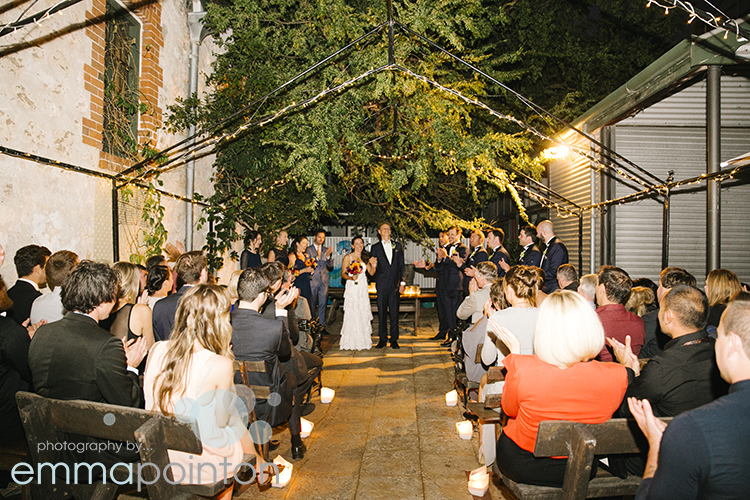 Wedding in the courtyard of Moore & Moore Cafe