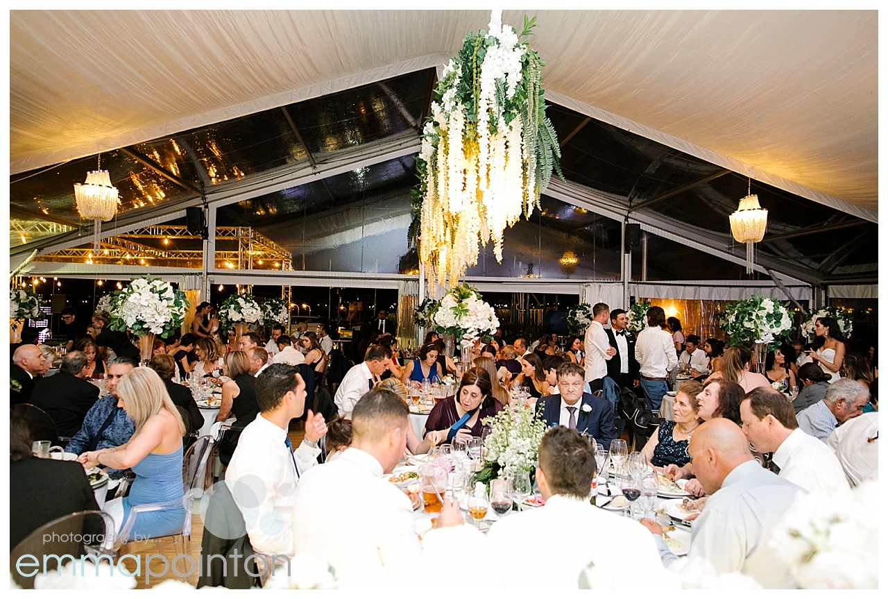 Wedding Reception in the marquee at South of Perth Yacht Club