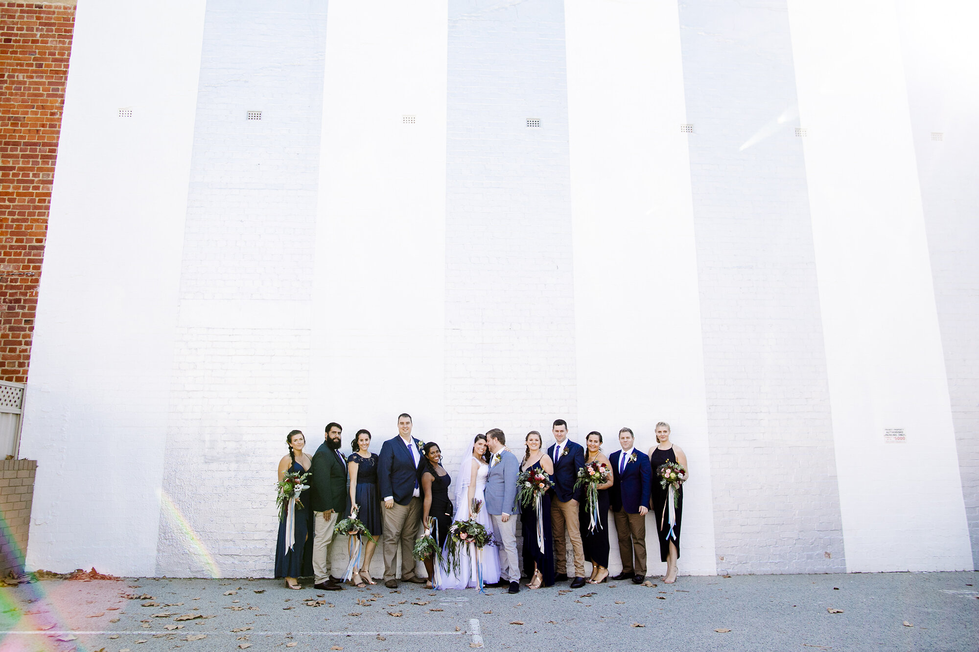 Silver and white wall Fremantle Wedding Photo Location