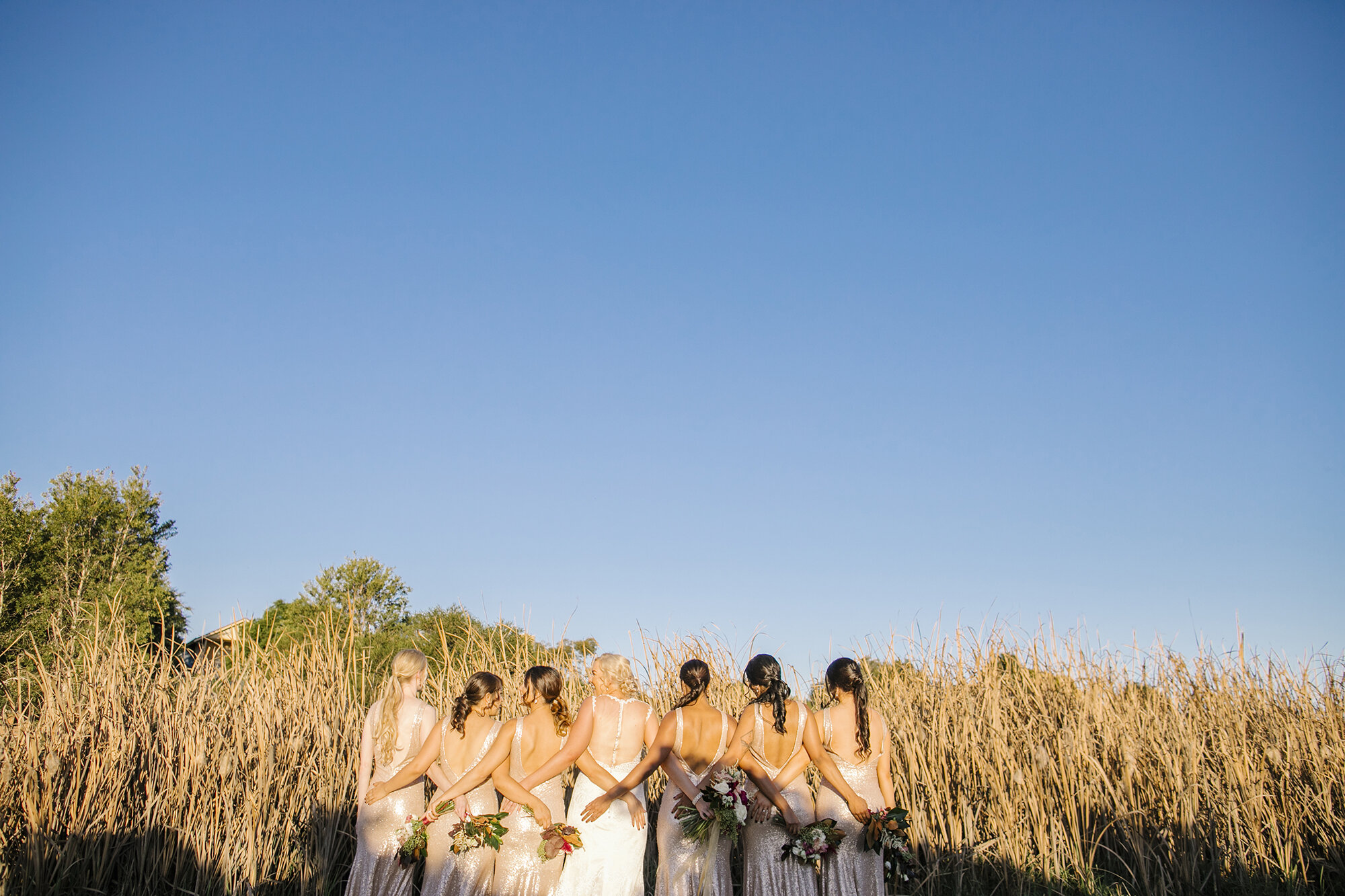 Bridesmaids in sunlight | Barrett Lane Wedding Photography