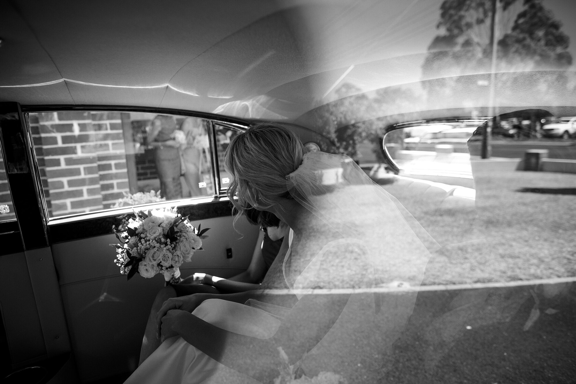 Bride arrives at Busselton Church for wedding