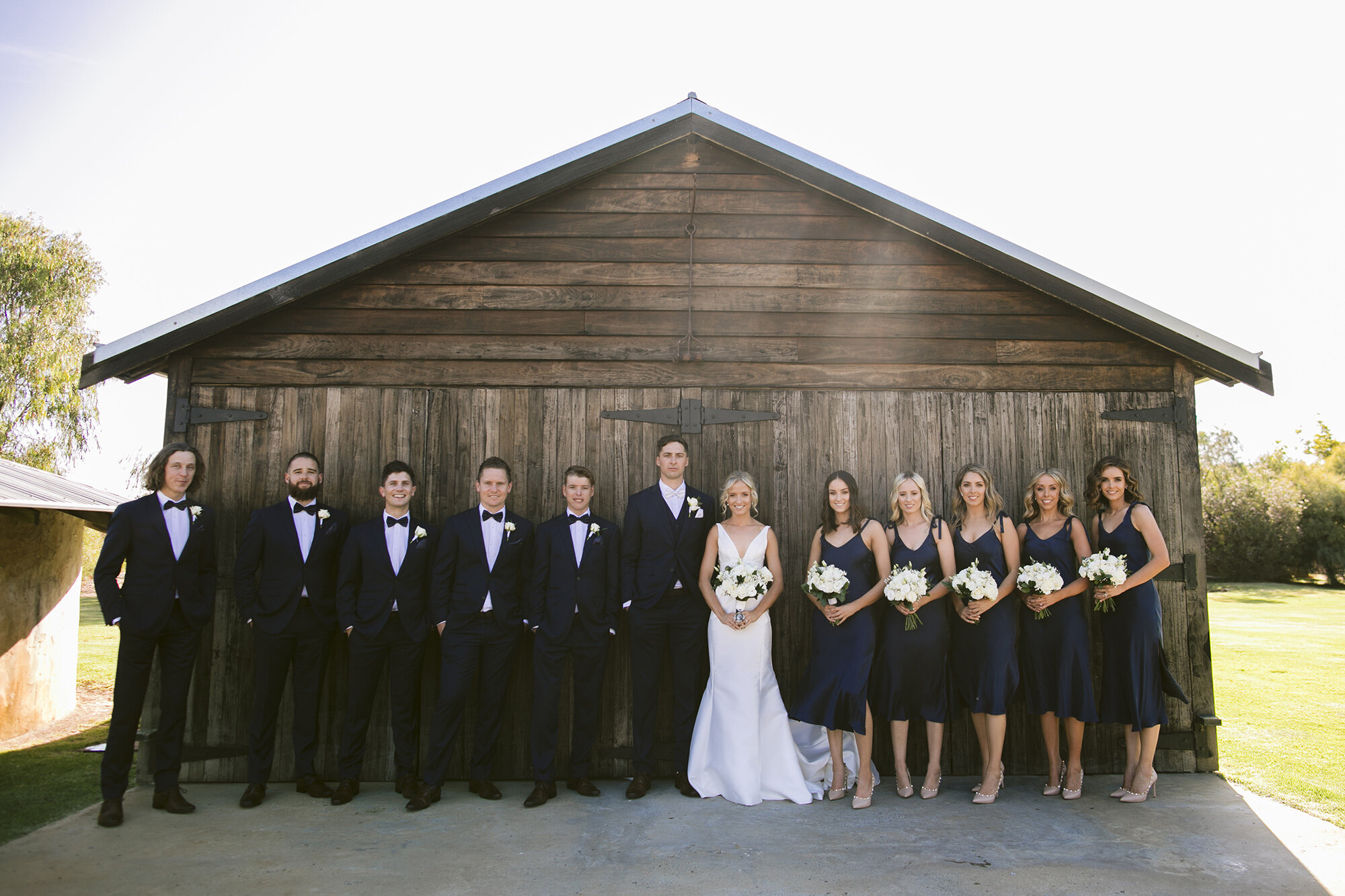 Old Broadwater Farm Shed with Bridal Party