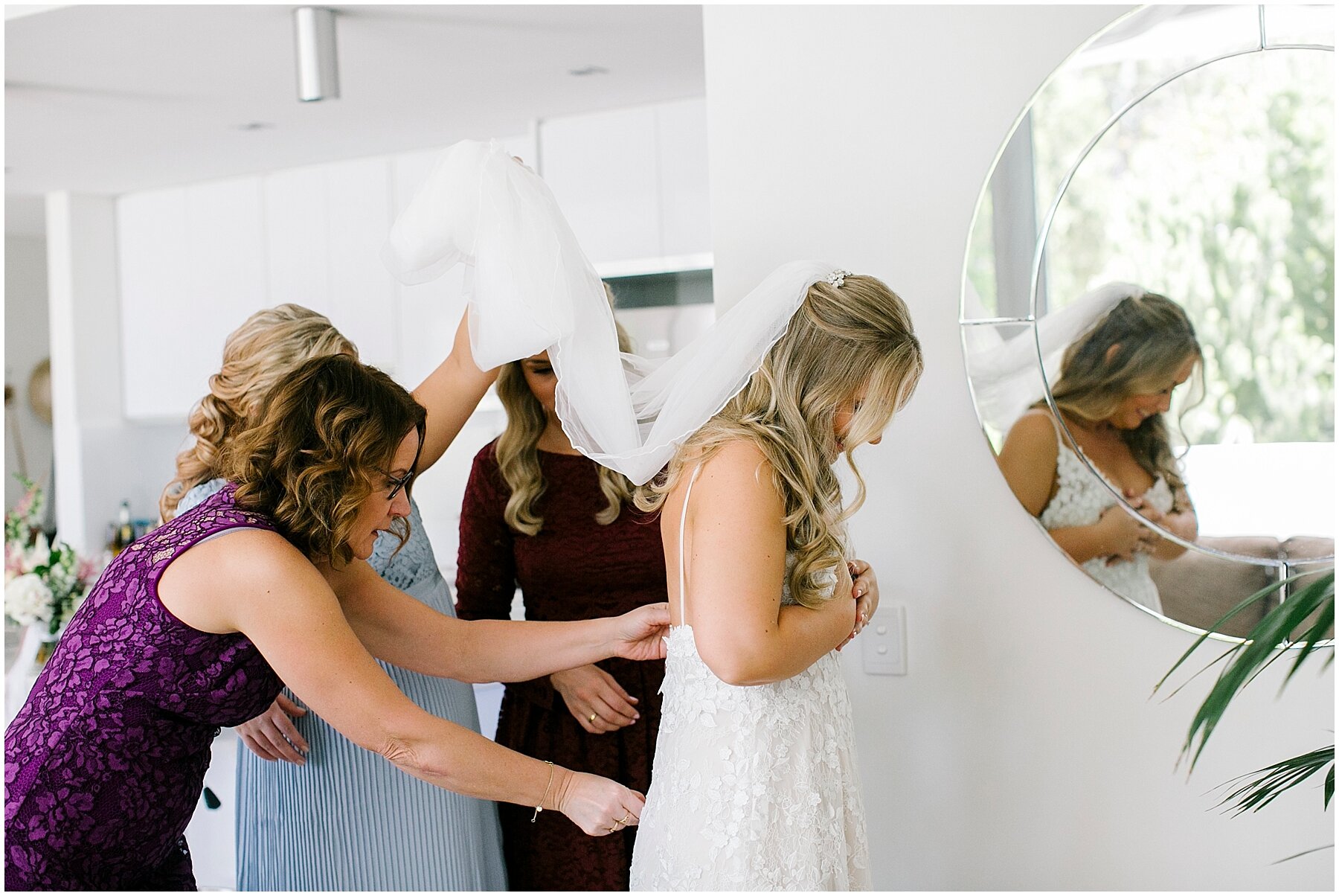 Getting into wedding dress | fremantle wedding