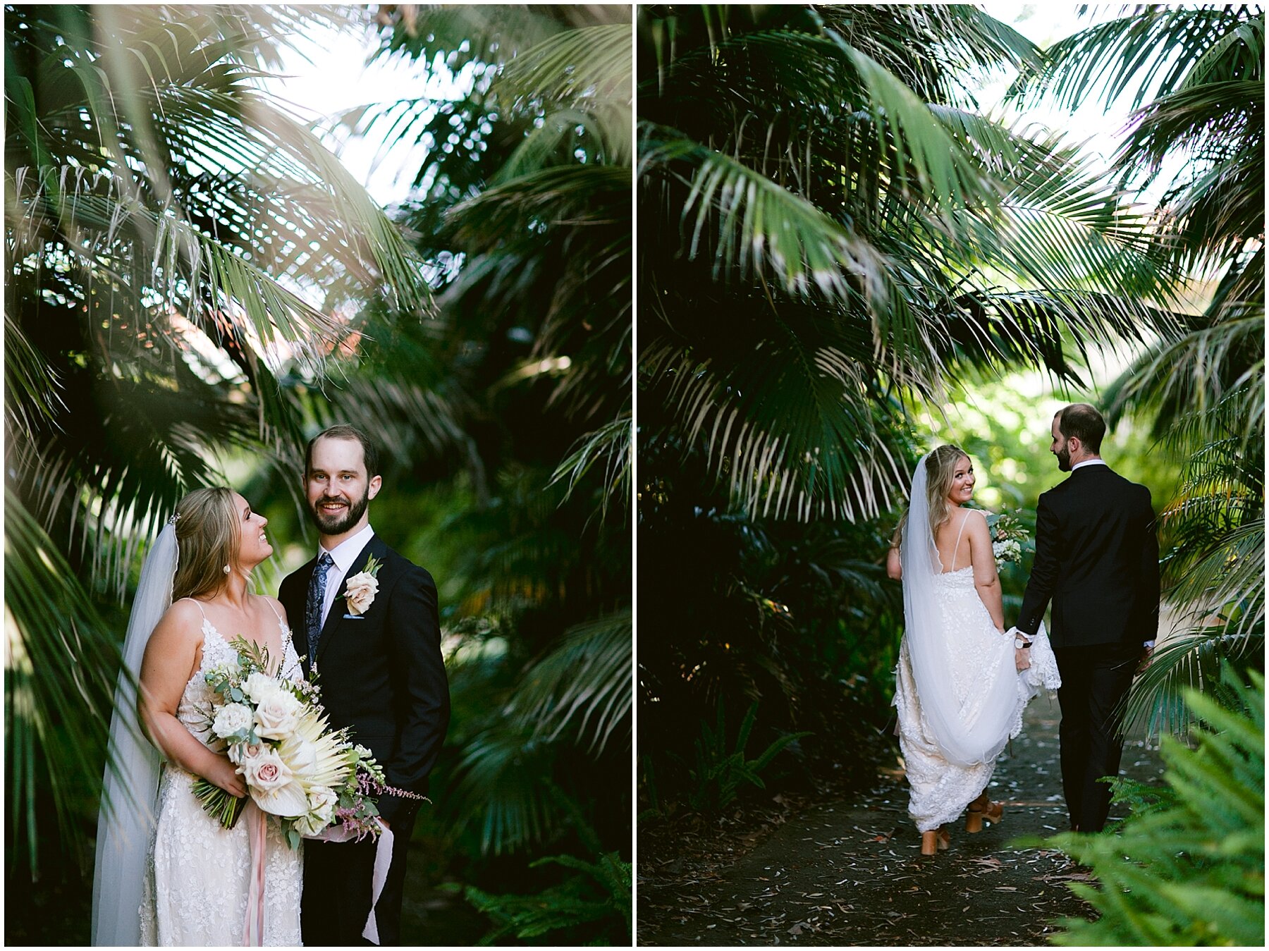 Walking into Tropical Grove UWA Wedding Photos