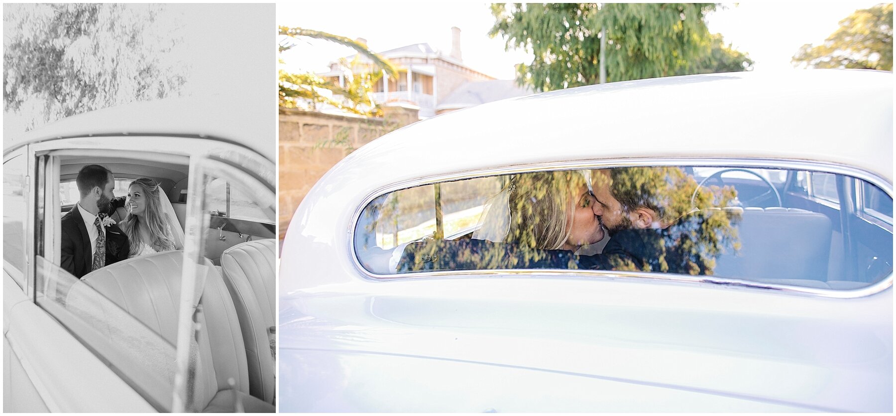Bride and Groom in Wedding Car | Perth