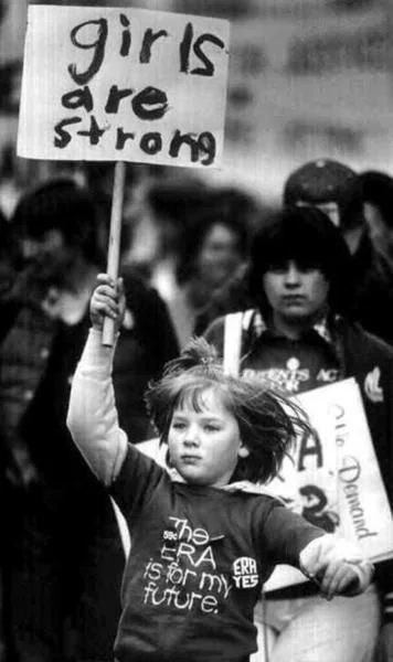 Girls Are Strong, ERA march in Tacoma, WA, 1982.https://www.pinterest.com/pin/121808364897909601/