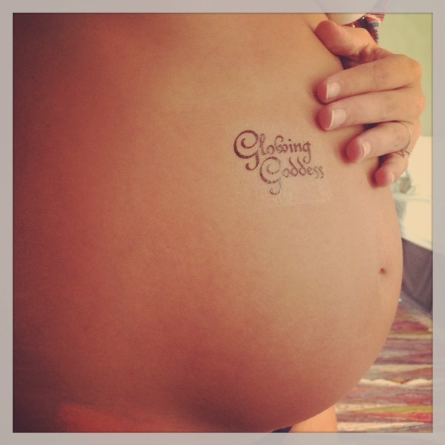 My bump with temporary Conscious Ink tattoo.