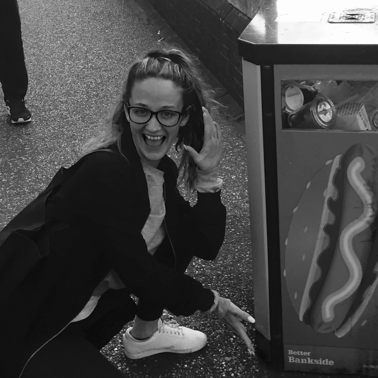 This is a woman who loves a hotdog...