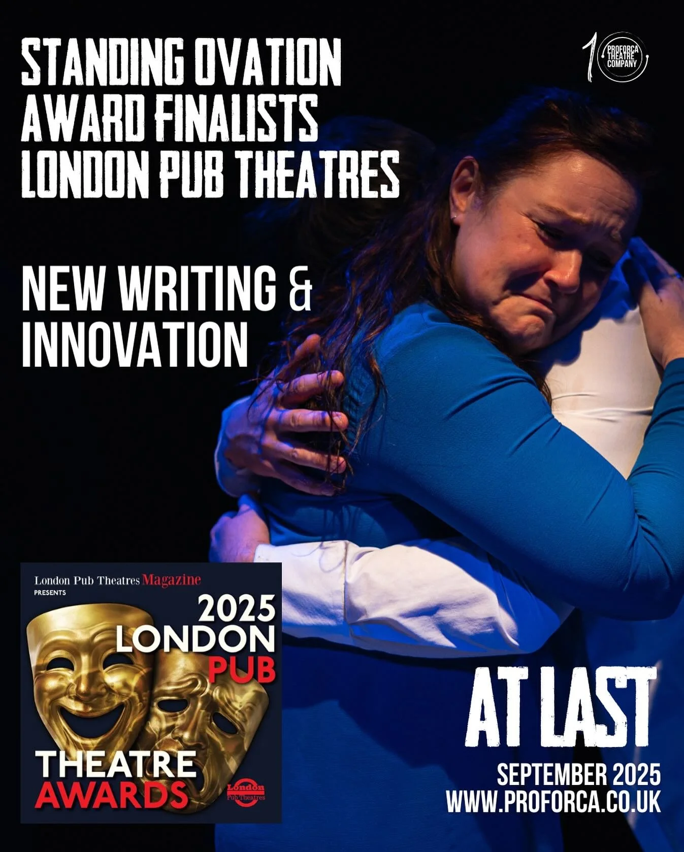 ✨ Award News ✨
We’re absolutely thrilled that ★★★★★ AT LAST has been nominated for TWO Standing Ovation Awards by @pubtheatres1 - in the categories of New Writing & Innovation 🎉
Following a sold-out 10th Anniversary run in London @landut