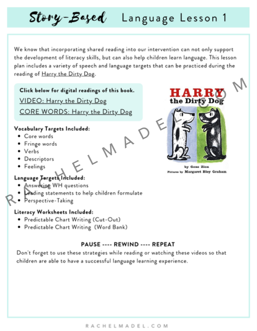 Story-Based Language Lessons Bundle 1 — Rachel Madel Speech Therapy Inc.