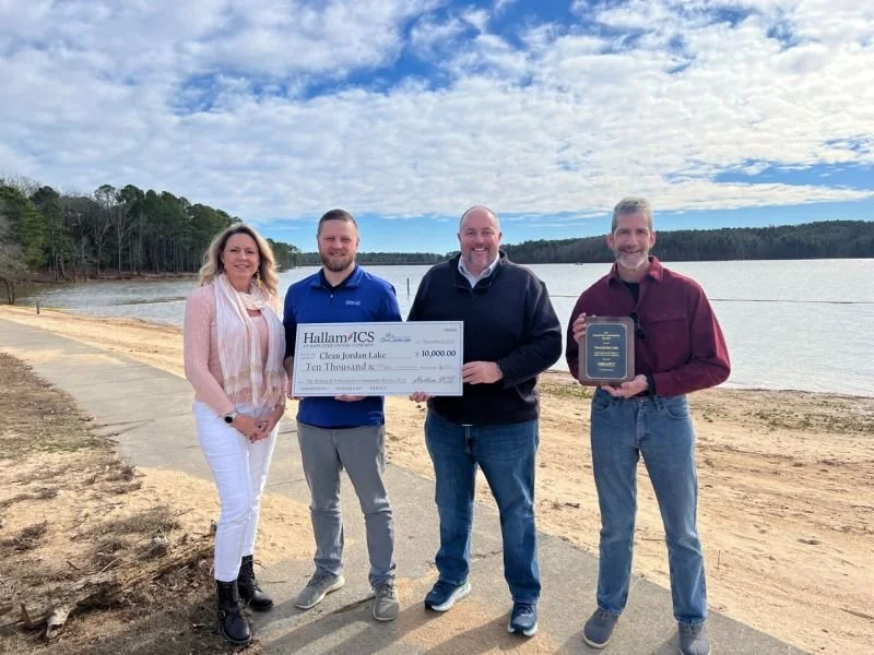 Honored to Receive $10,000 from Hallam-ICS 2023 Community Service Award for Clean Jordan Lake