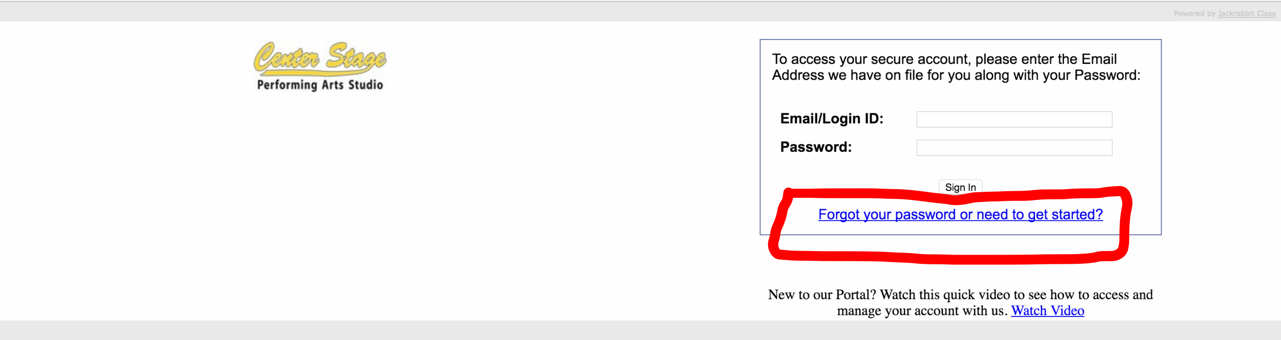 Step 2. click the blue link to set up your account for the first time. 