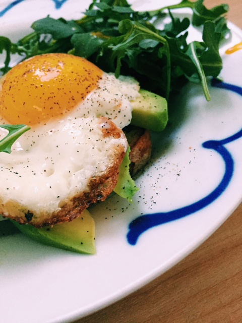 (frittata I made did not photograph well so these are pictures of a different on-the-fly-lunch. Avocado and runny fried eggs.) 