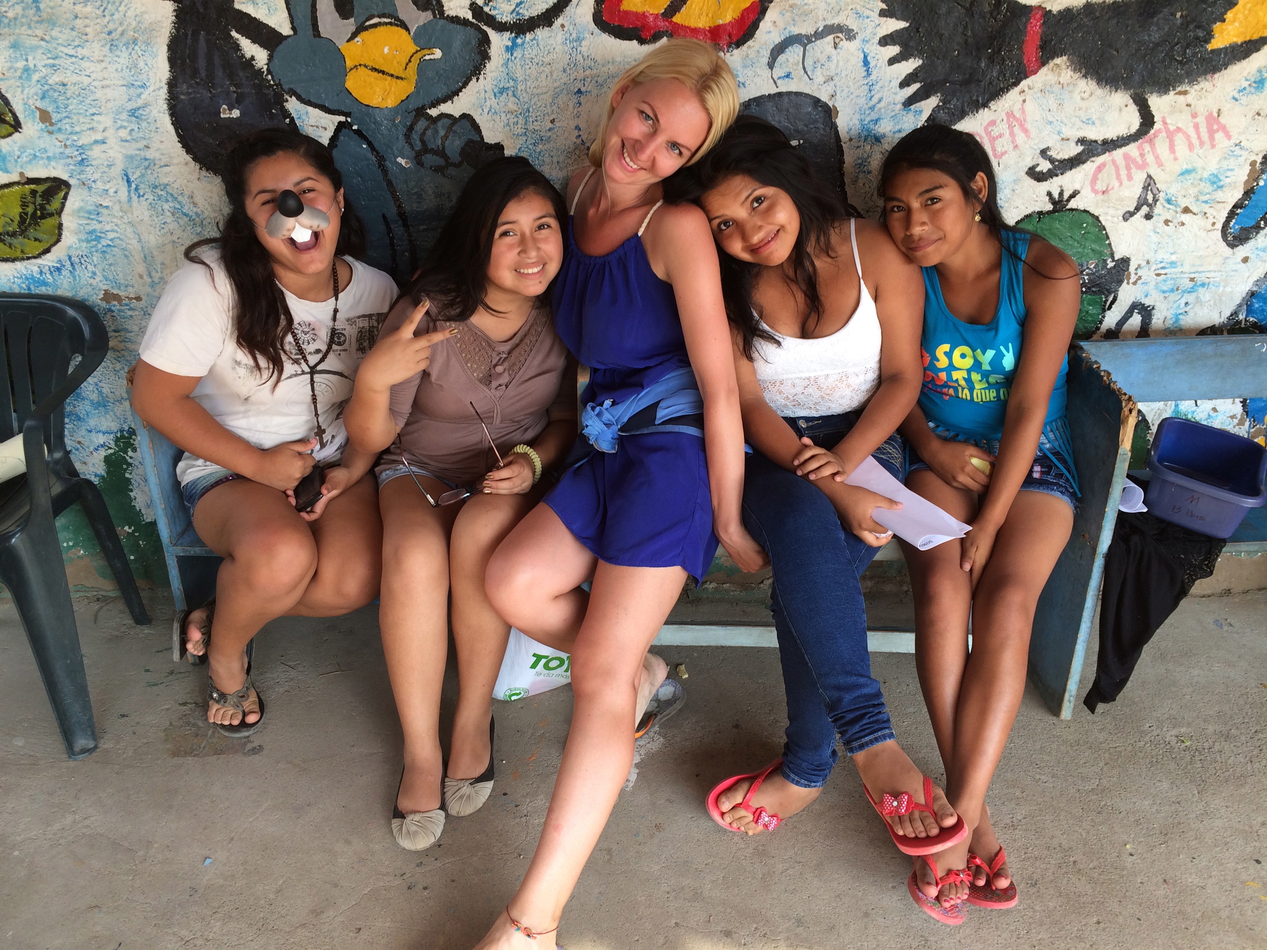 Katarina with some secondary students from SKIP who were involved in the Social Skills class "Club Clave"