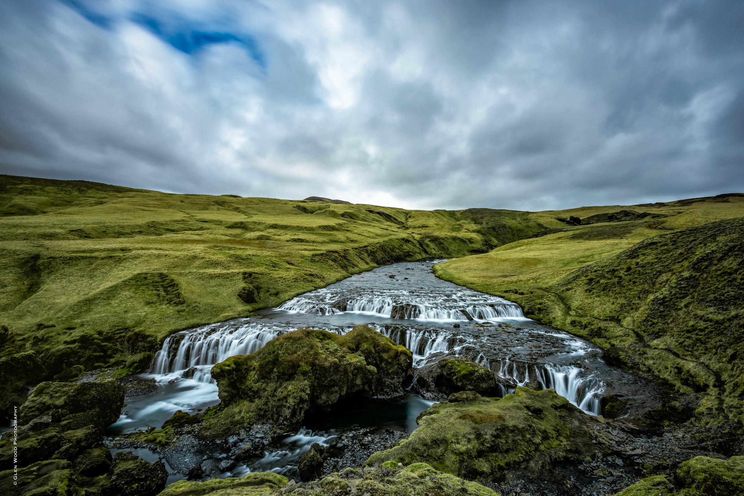 Suourland - Falls above Skogafoss Falls