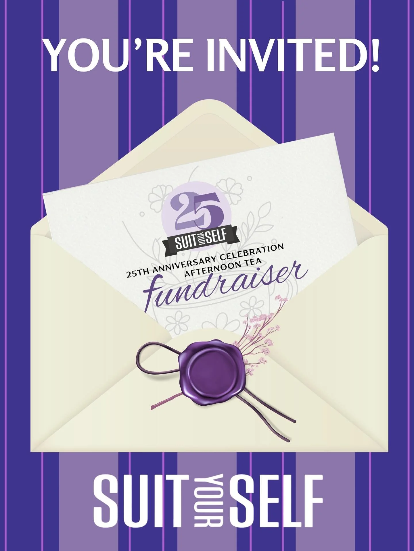 You&rsquo;re cordially invited to an Afternoon Tea Fundraiser in celebration of 25 years of Suit Yourself Wardrobe for Women!  Join us on Sunday, May 3, 2026 from 1:00 to 4:00 PM at Delta Hotels Edmonton South Conference Centre to celebrate a legacy 