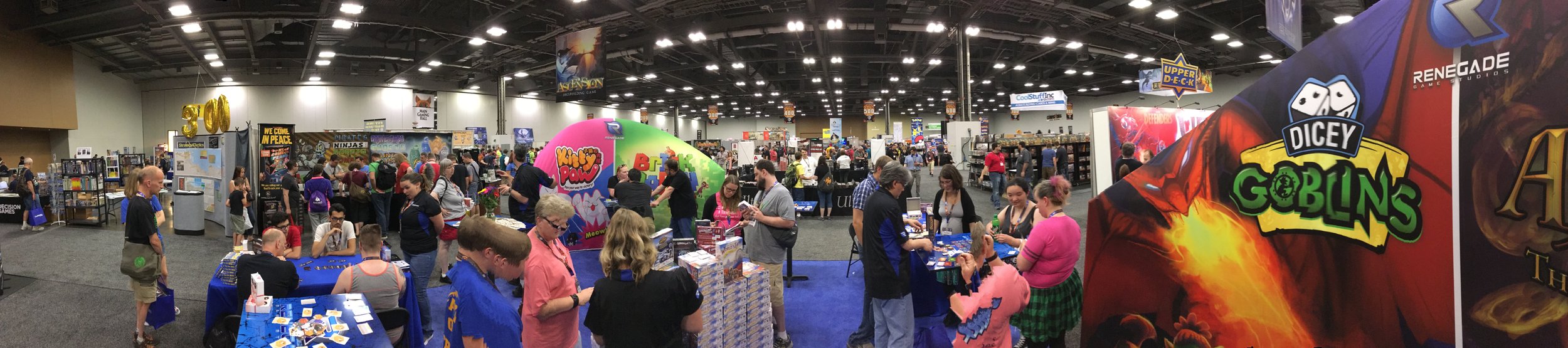 A panoramic view of our Origins booth.