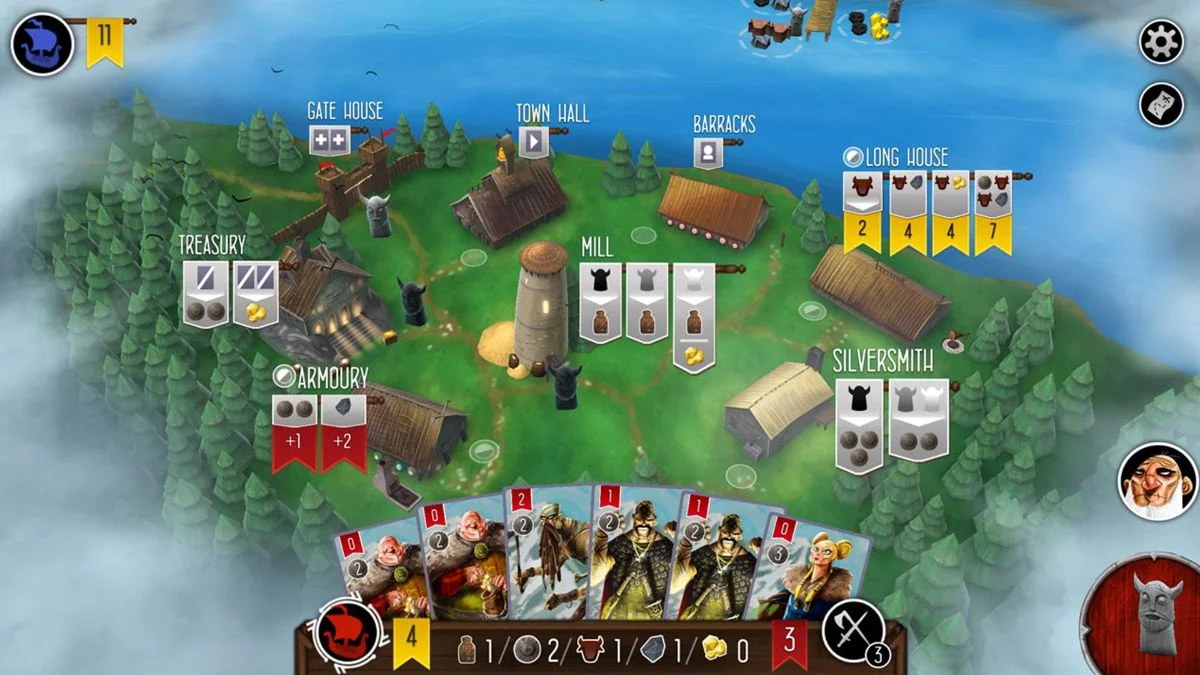 Raiders of the North Sea App Screen capture of Gameplay with worker placement