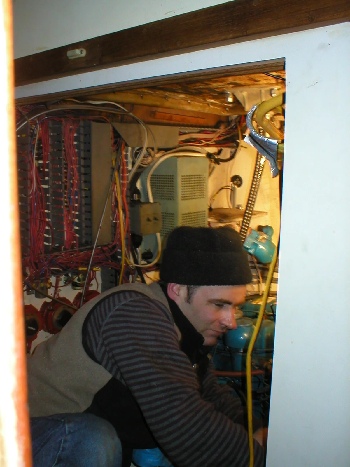 Neil working in the engine room