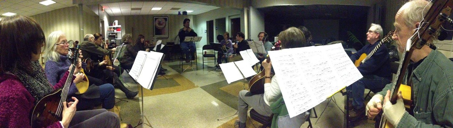 Here's an inside peek at our rehearsal as we did our first read-through of the Bach Brandenburg Concerto #3, at our new rehearsal space at Northwoods Software in Shorewood.