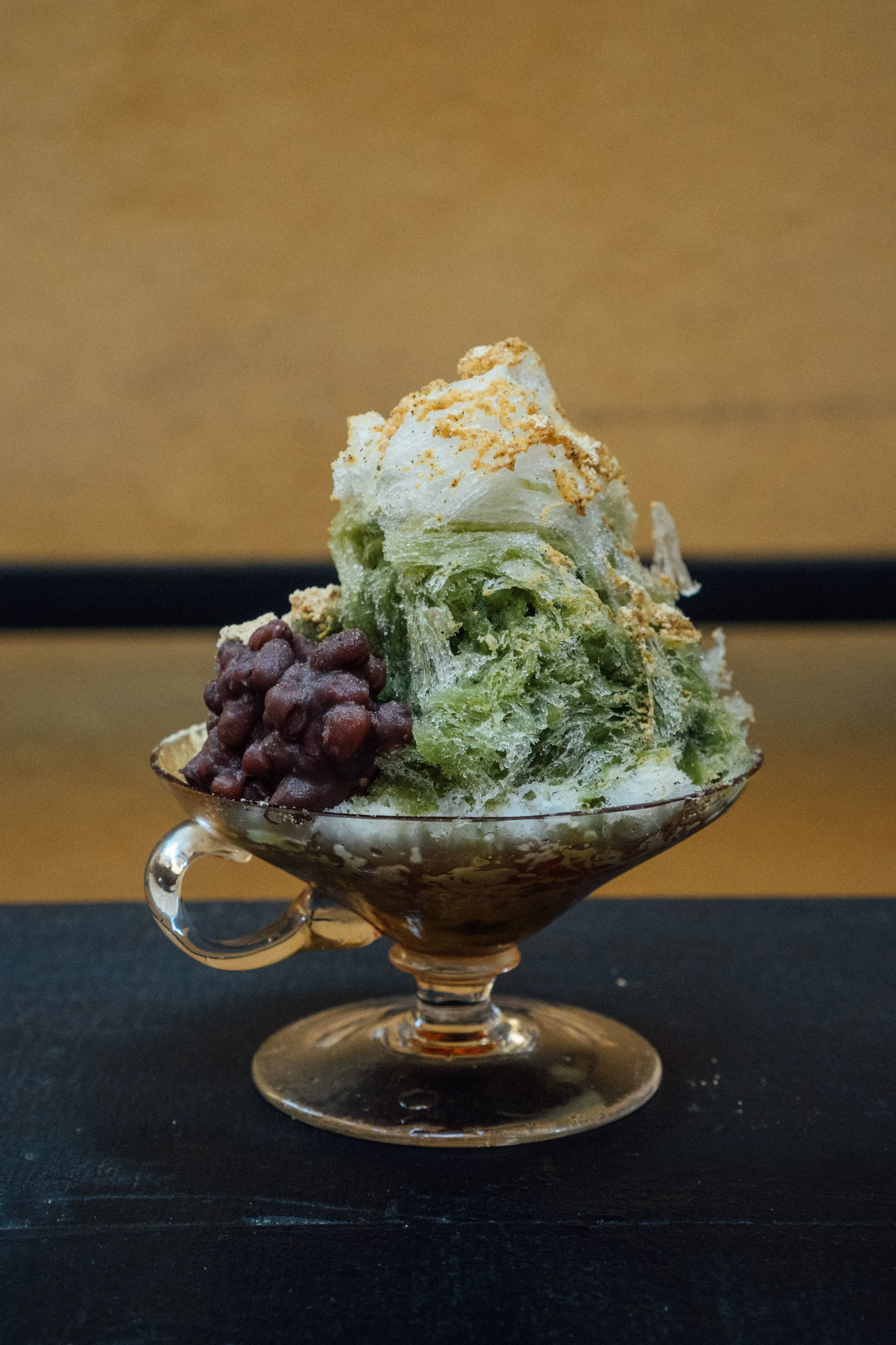 Kakigori (Japanese style shaved ice), in collaboration with Rui Tenreiro. I made a classic Ujikintoki (宇治金時) flavour with Matcha syrup, Condensed milk, Kinako and Adzuki.