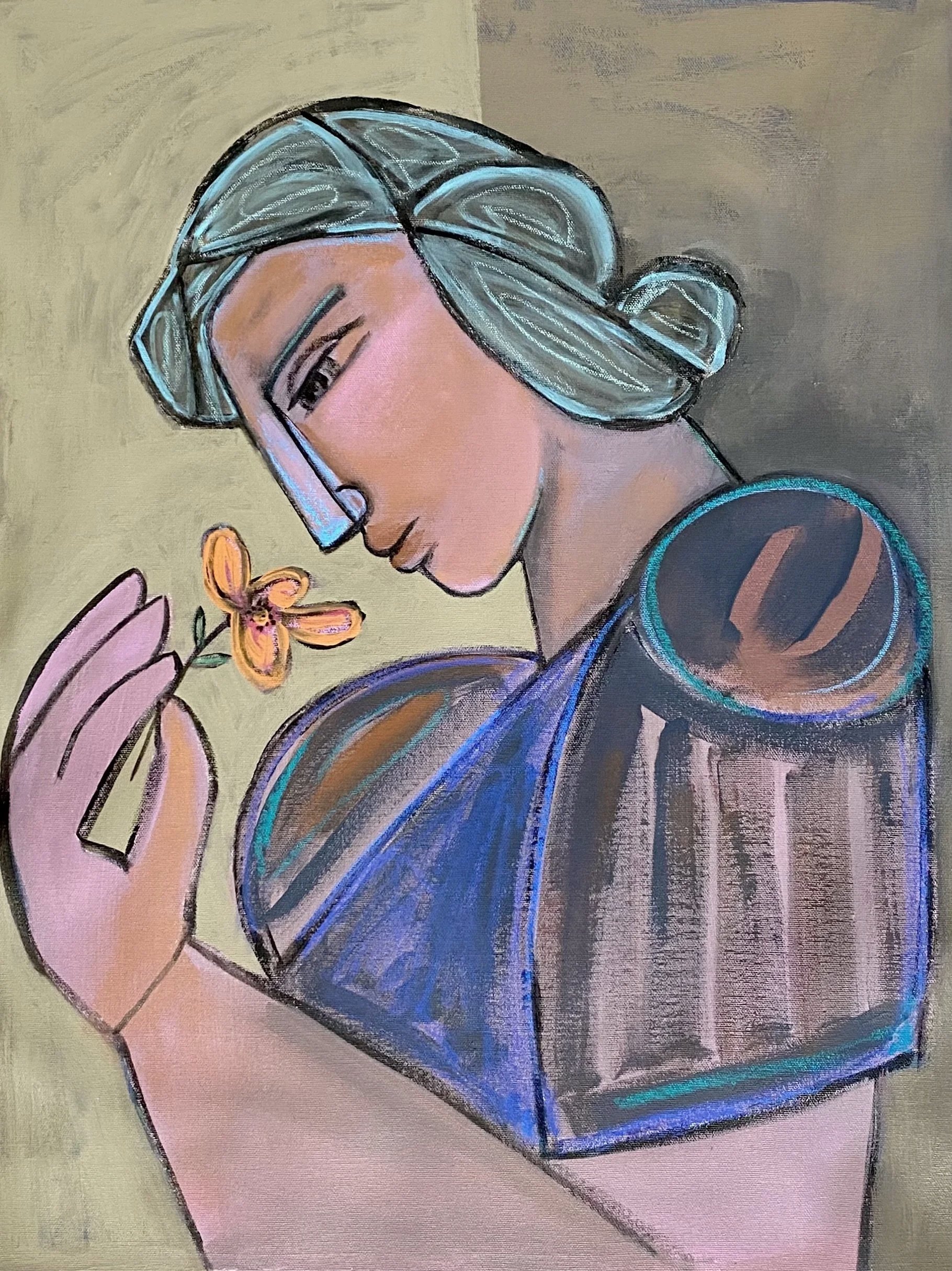Woman Holding Orange Flower