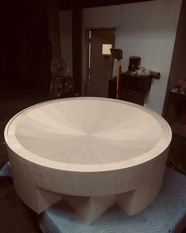 All done!!! Such a glamorous coffee table for my glamorous client! #customfurniture #coffeetable #tabuveneer #interiordesign #ljbhomedesign