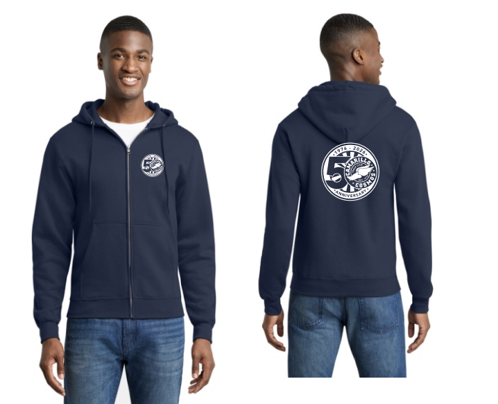 50th Zip Up Sweatshirt Adult Mens