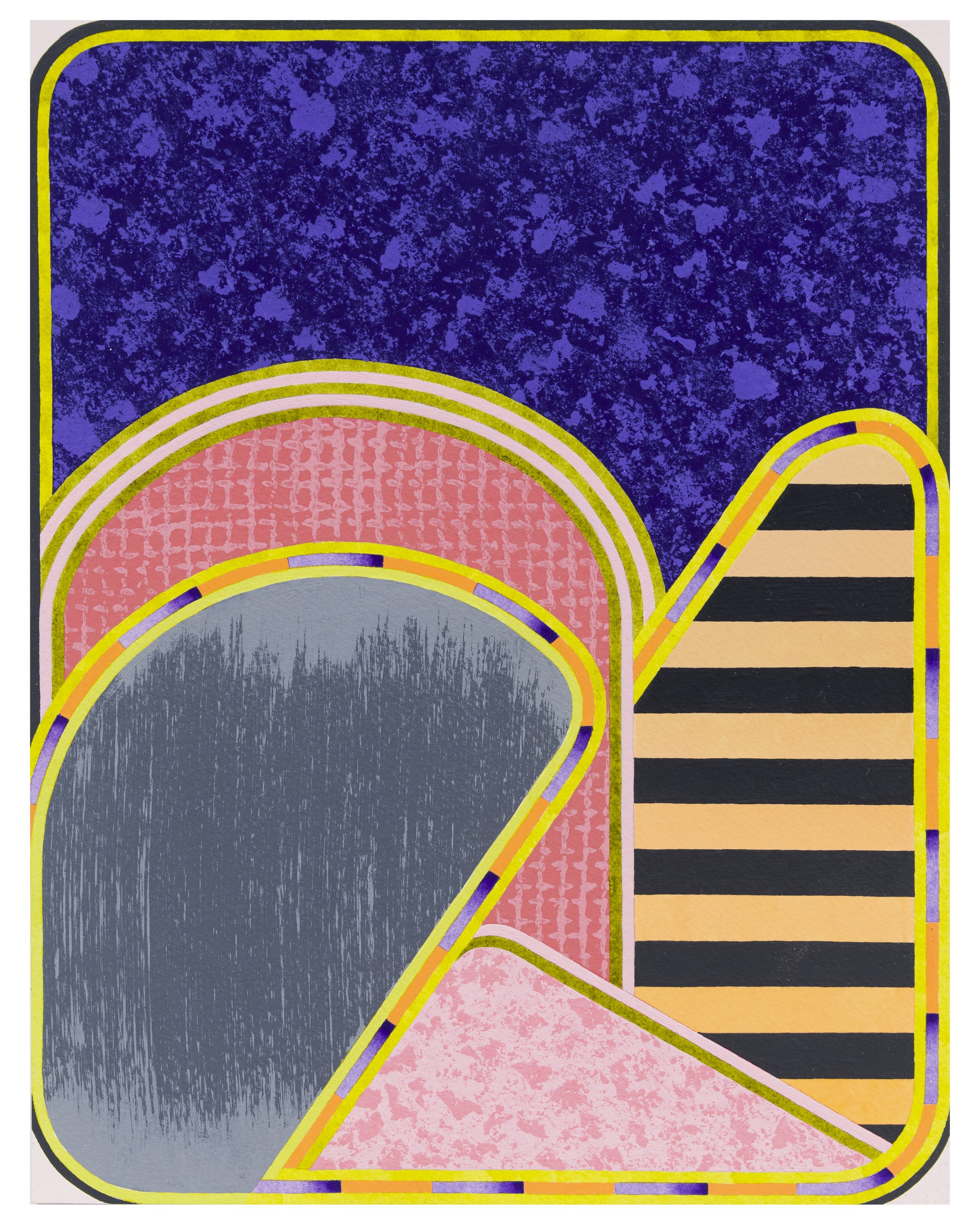 A Year of Aspirational Weekends Acrylic on watercolor paper 13h x 10w in