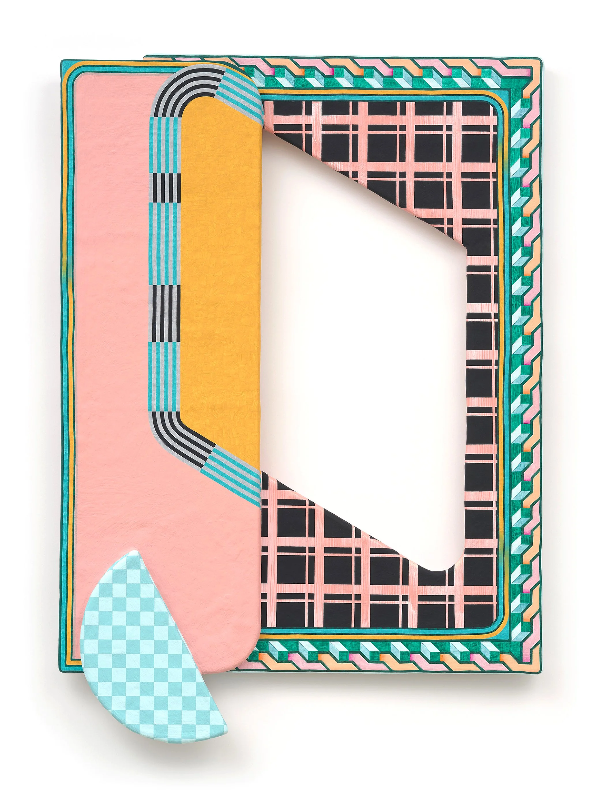   Planning on the Backup Plan , 2025  Acrylic on artist-made panel&nbsp;  34 x 25 x 2.5 inches&nbsp; 