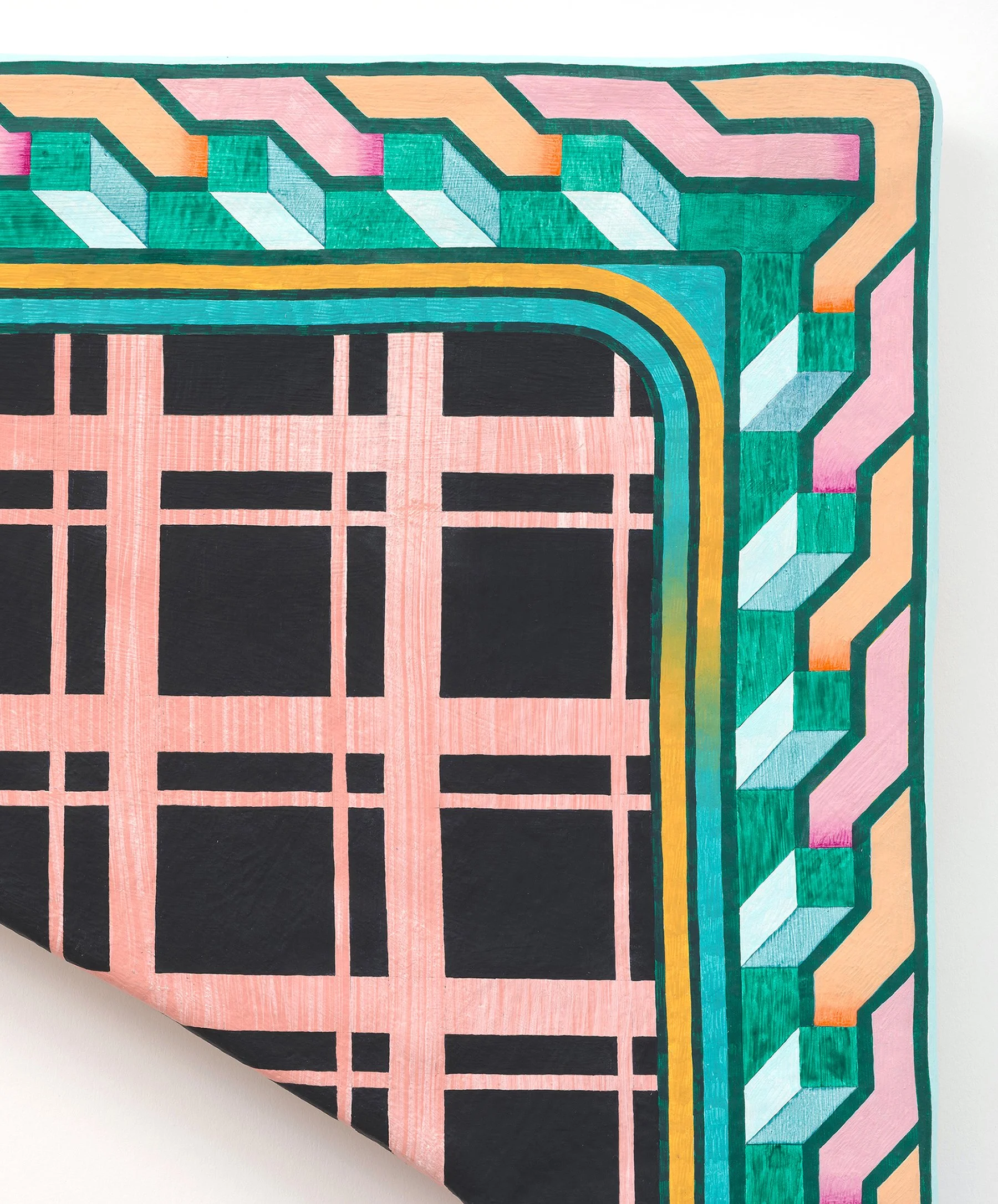   Planning on the Backup Plan  (detail), 2025  Acrylic on artist-made panel&nbsp;  34 x 25 x 2.5 inches&nbsp; 