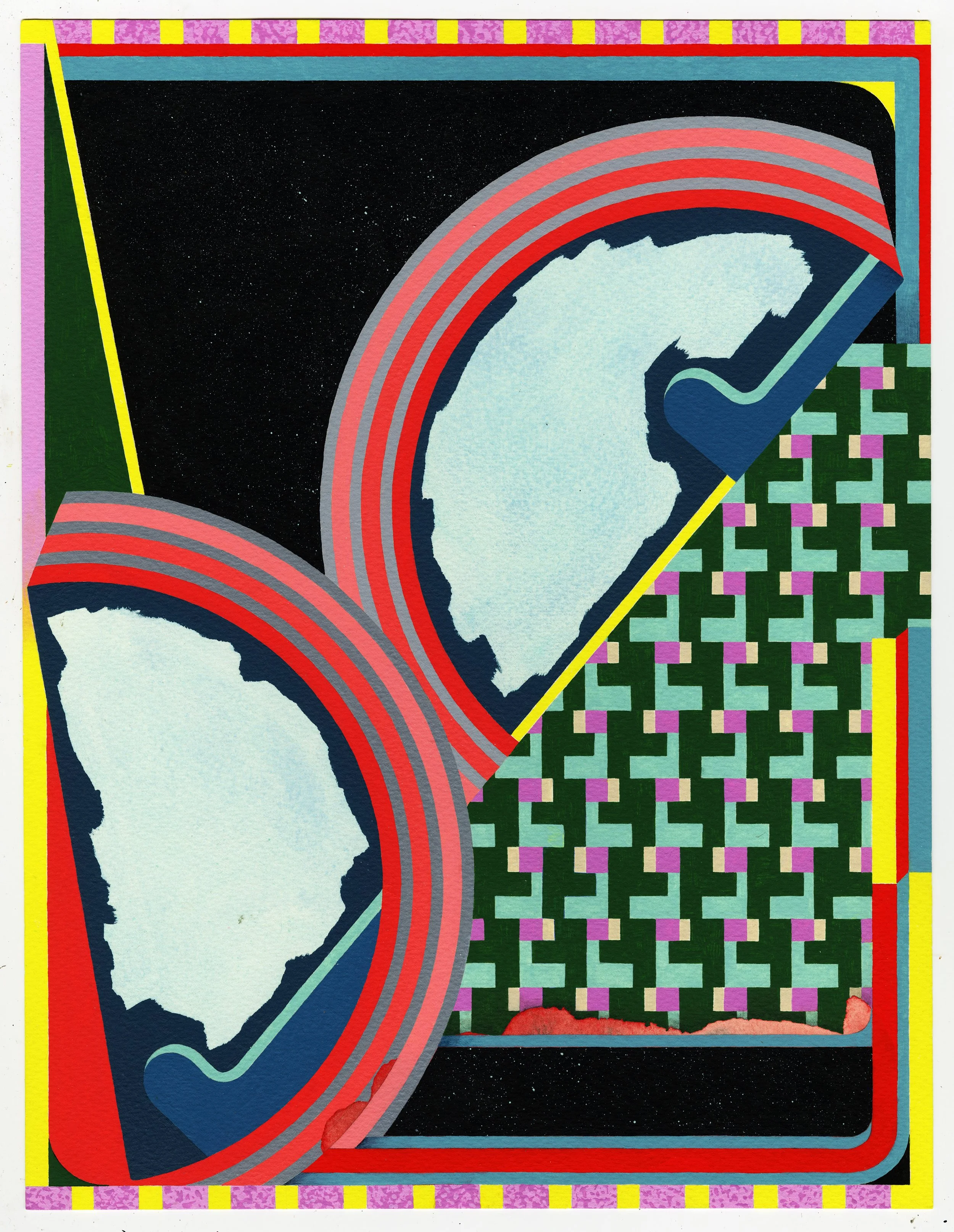    Night Shifts    Acrylic on watercolor paper  13h x 10w in, 2026 