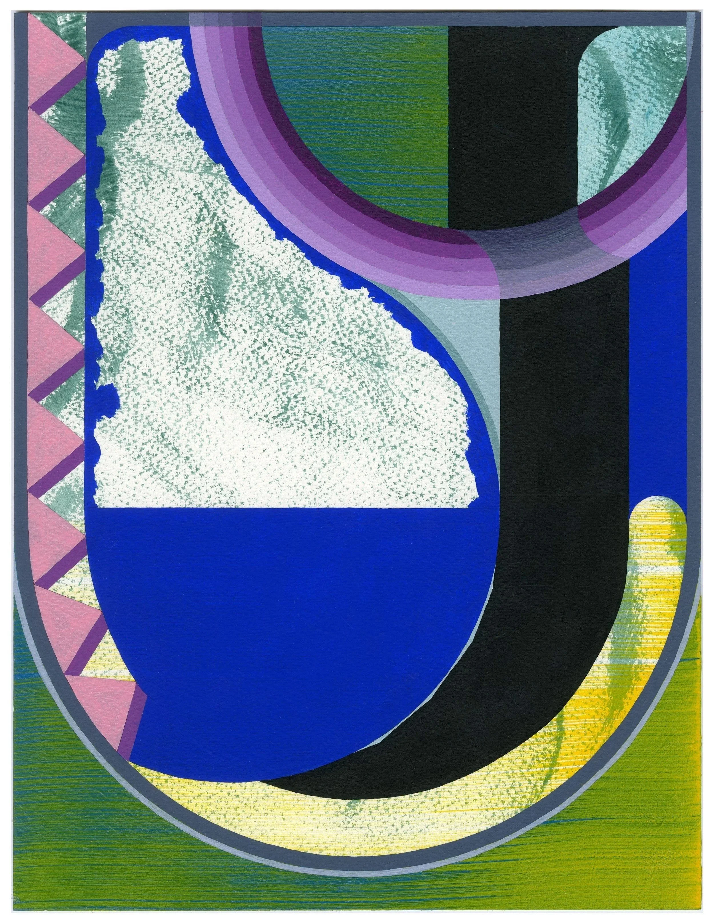    Breaking Through or Breaking Down    Acrylic on watercolor paper  13h x 10w in, 2025 