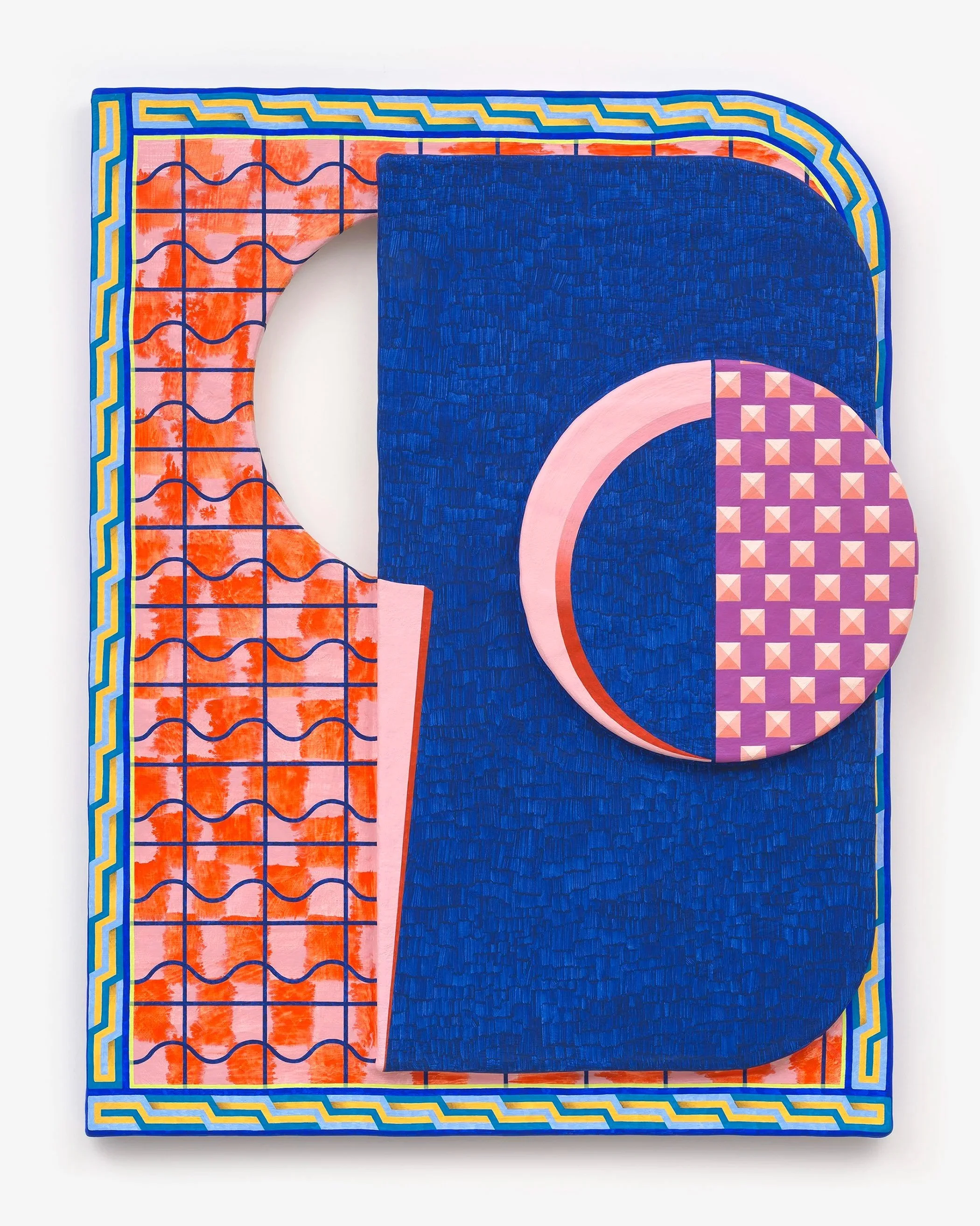   Private Views of Public Figures, 2025   Acrylic on artist-made panel  35h x 25w x 2d in, 2025 