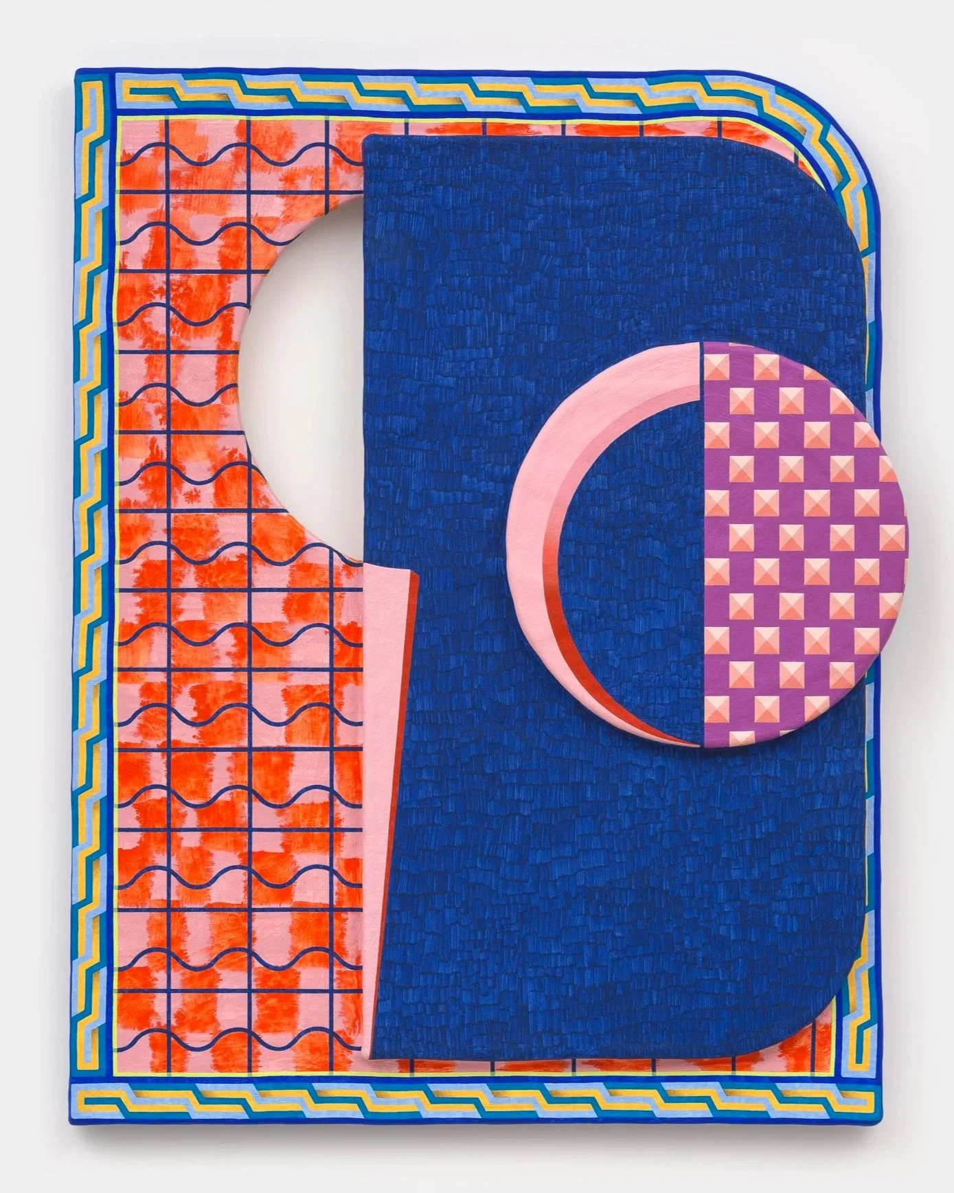  Private Views of Public Figures, 2025  Acrylic on artist-made panel  35h x 25w x 2d in 