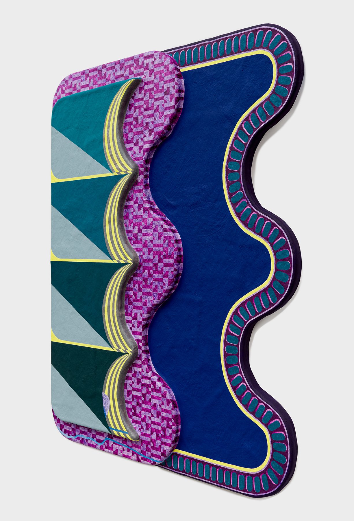  Better Than I Feared but Not as Good as I Hoped, 2026  (Side View)  Acrylic on artist-made panel  28h x 23w x 2d in 