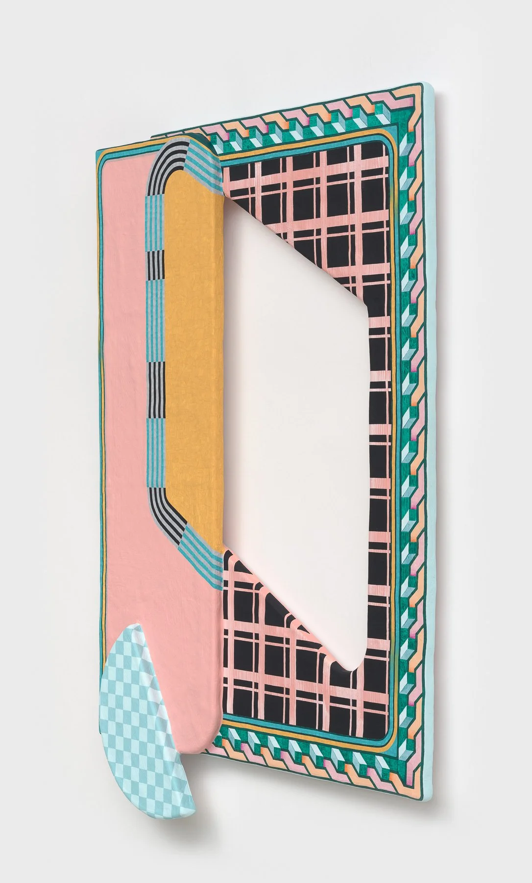  Planning on the Backup Plan, 2025  (Side View)  Acrylic on artist-made panel  35h x 25w x 2d in 