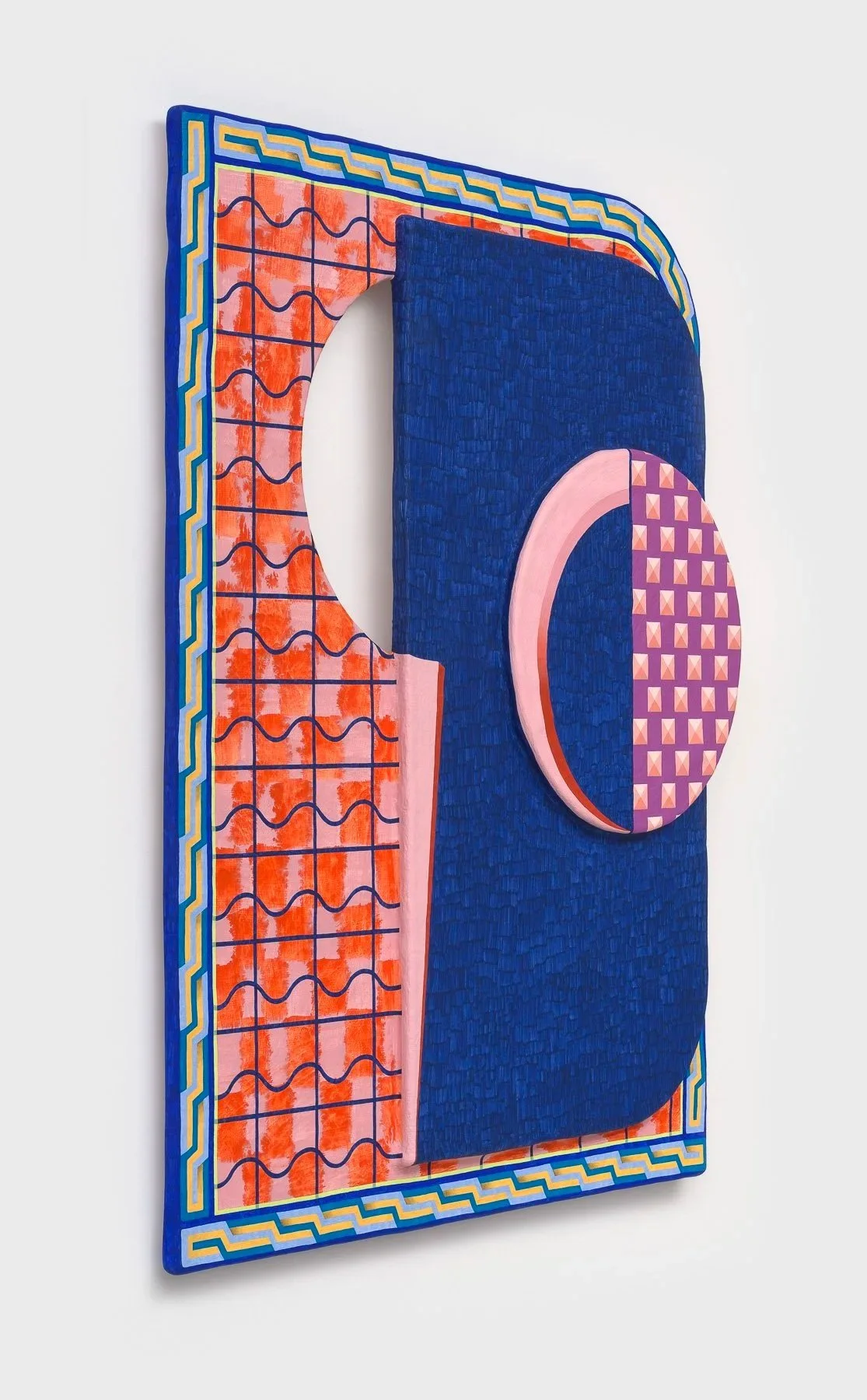  Private Views of Public Figures, 2025  (Side View)  Acrylic on artist-made panel  35h x 25w x 2d in 