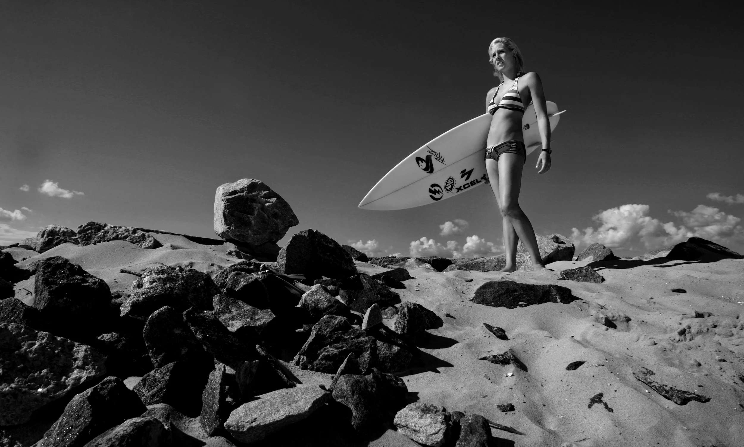 2005, Lindsey Bowman a 16 year old junior at First Colonial High School competing in both the long and shortboard competitions.